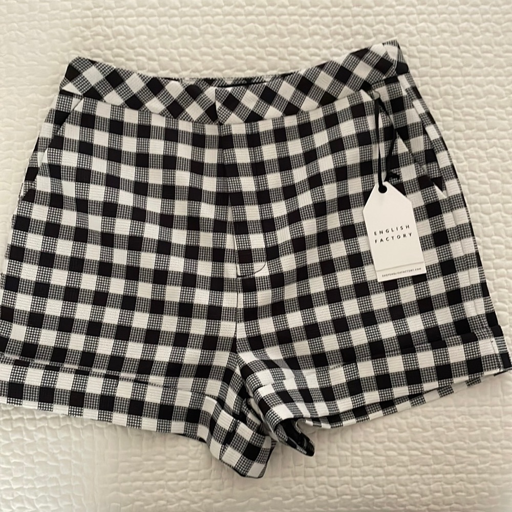 NWT English Factory plaid shorts Size M